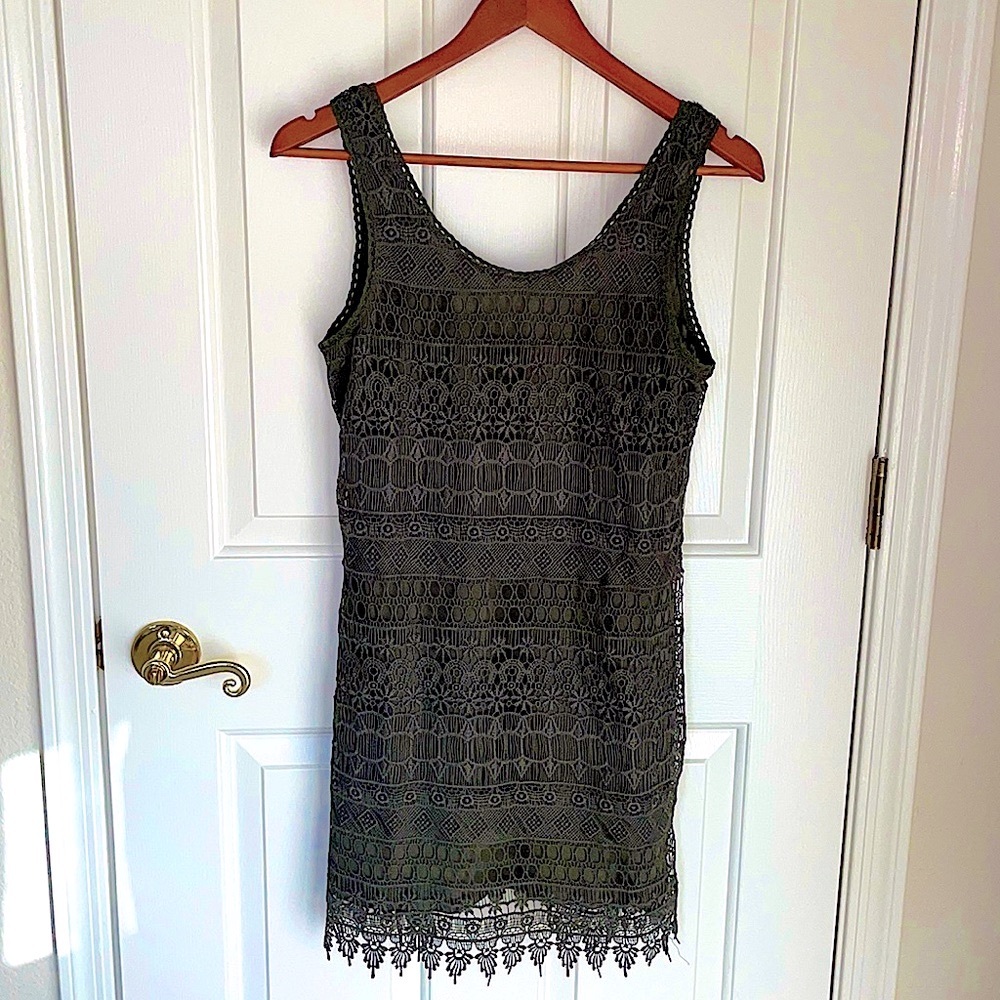 Size 6, olive lace dress